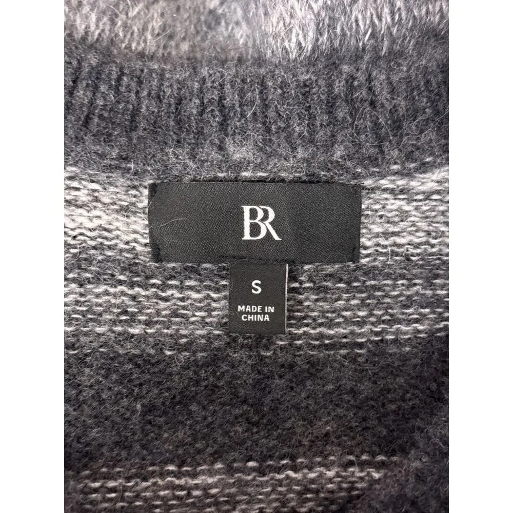 Banana Republic Sweater Small Mens Brushed Stripe Alpaca Wool Blend Pullover